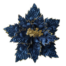 Load image into Gallery viewer, Navy Gold Poinsettia