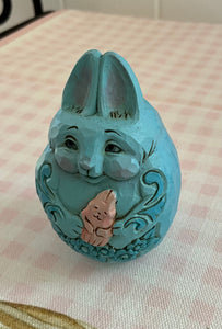 Jim Shore Bunny Egg Turquoise