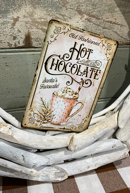 Hot Chocolate Tin Sign