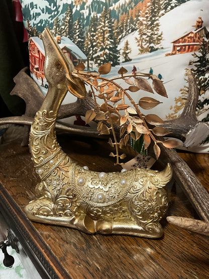 Gold Sitting Deer