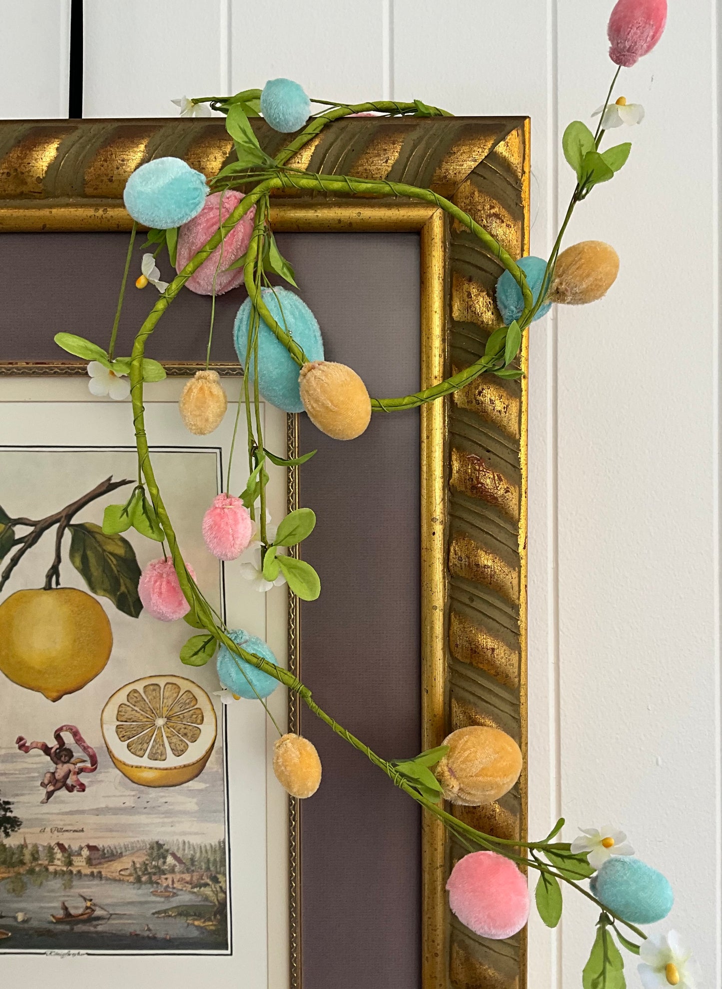 Velvet Egg Floral Garland