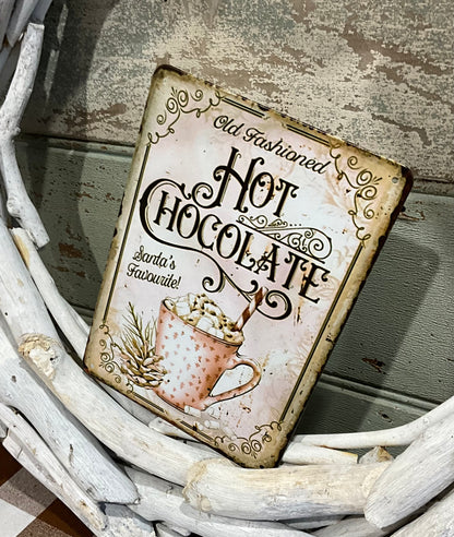 Hot Chocolate Tin Sign