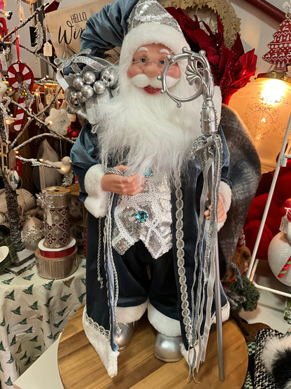 Blue & Silver Santa