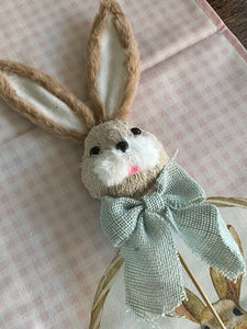 Straw Bunny Bow Tie Pick