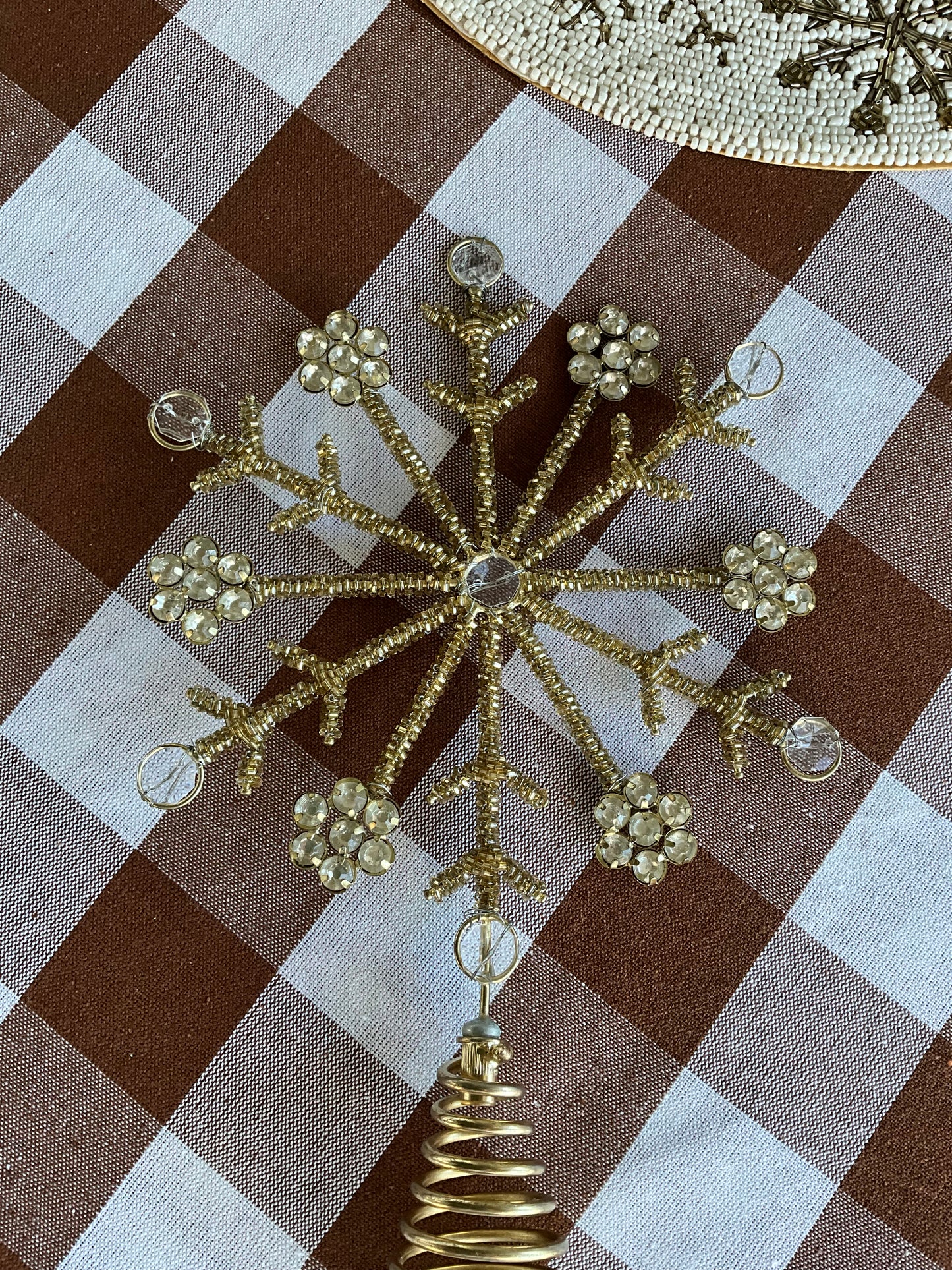 Gold Beaded Tree Topper