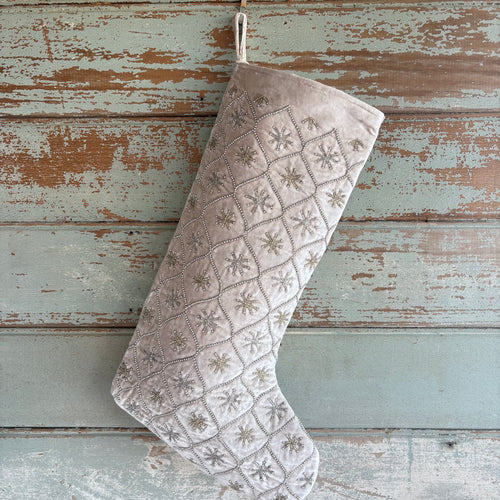 Snowflake Stocking with Beads