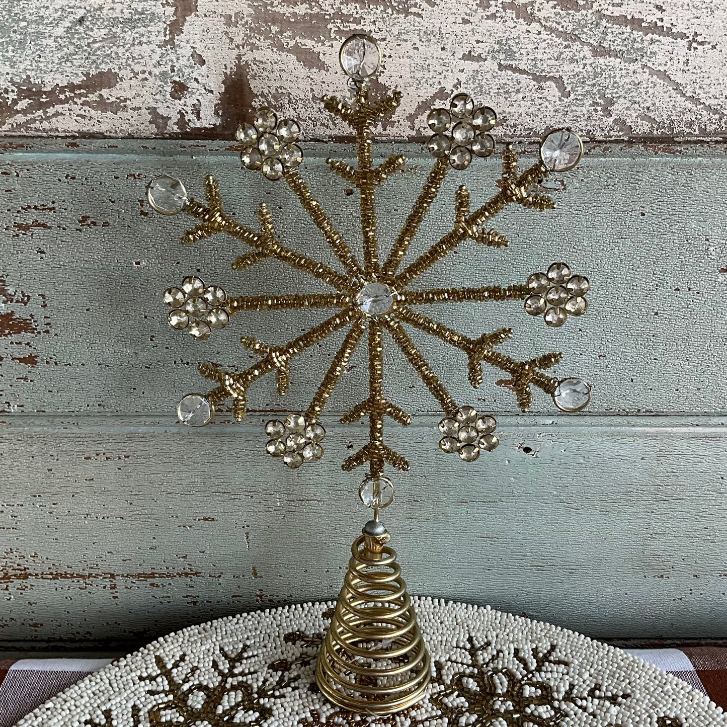 Gold Beaded Tree Topper