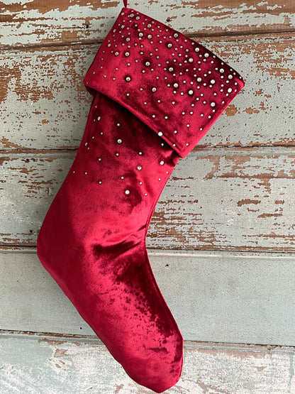 Red Diamanté Stocking