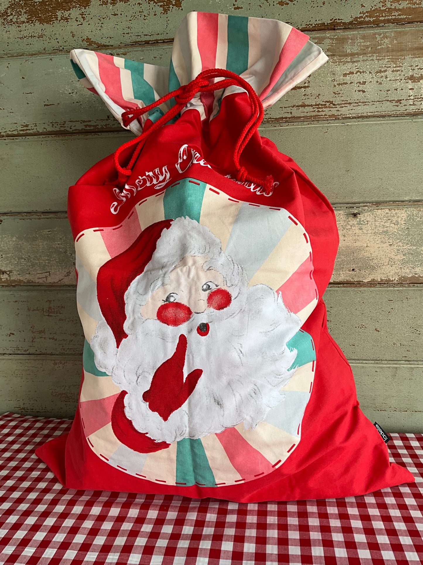 Red Pink Santa Sack