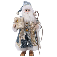 Load image into Gallery viewer, Blue Gold Standing Santa