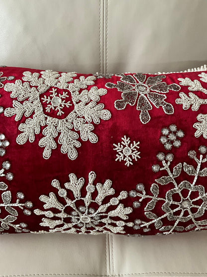 Beaded Snowflake Cushion