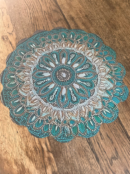Teal White Placemat