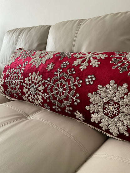 Beaded Snowflake Cushion