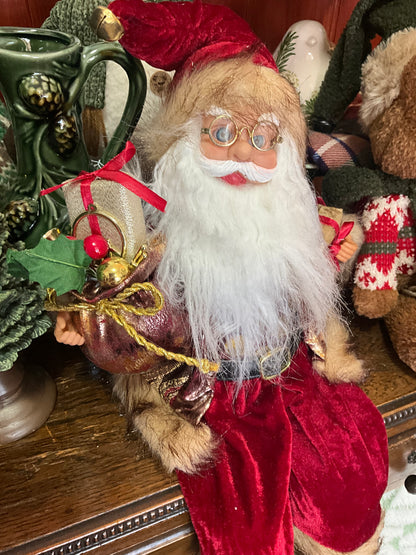 Sitting Burgundy Santa