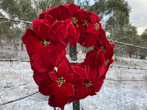 Red Poinsettia Wreath