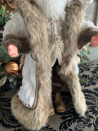Santa in Latte Fur Coat