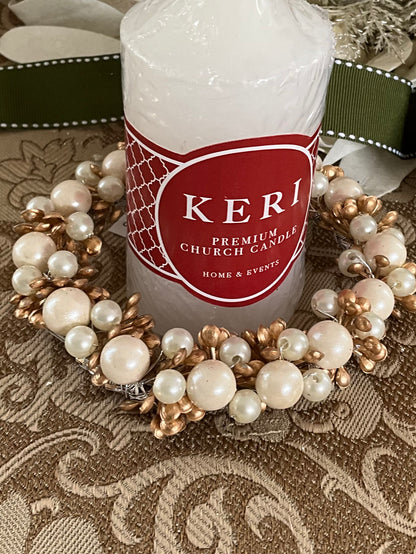Gold Pearl Candle Ring