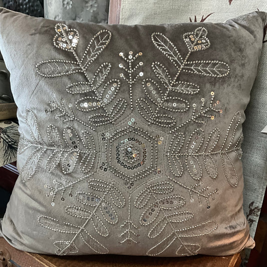 Beaded Snowflake Cushion