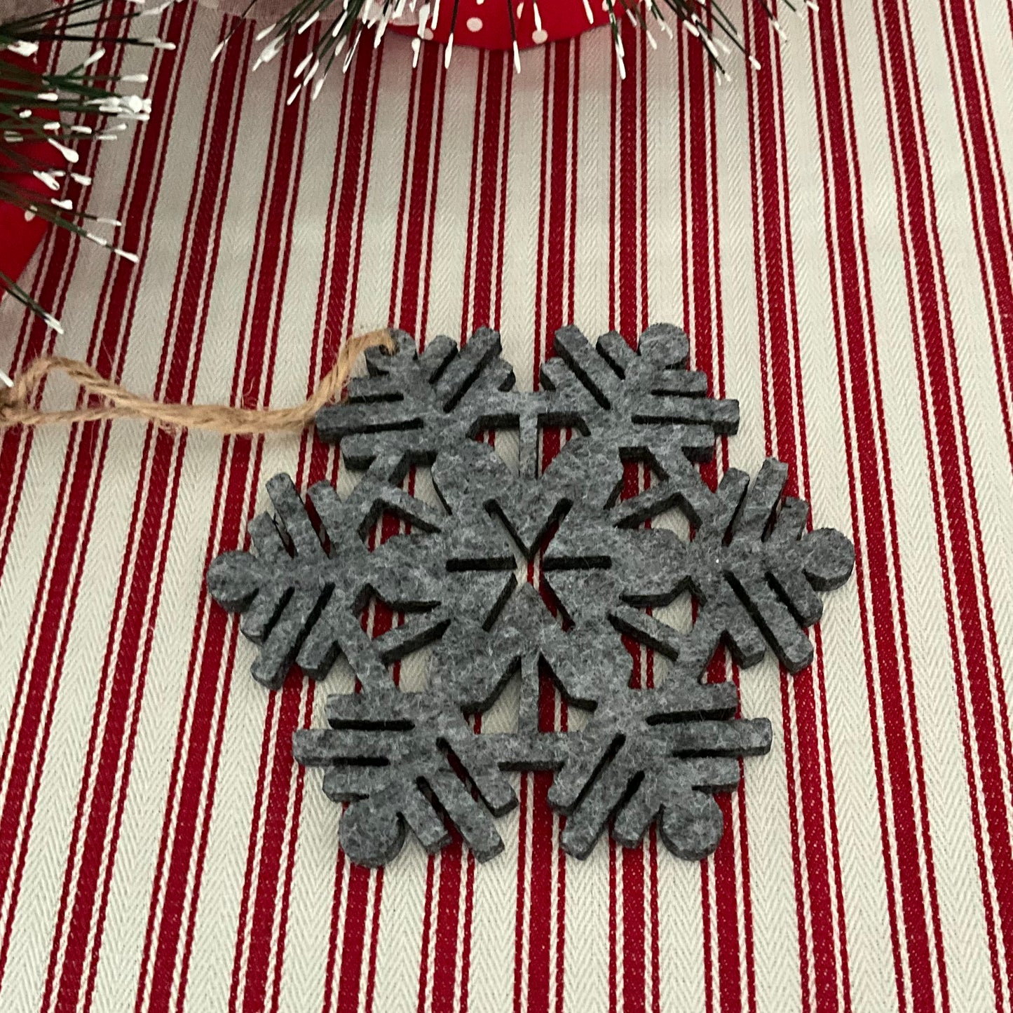 Grey Felt Snowflake