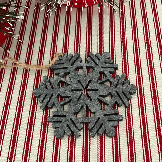 Grey Felt Snowflake