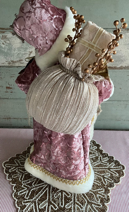 Mauve Gold Musical Santa