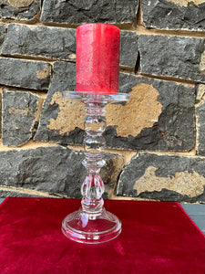 Clear Glass Candle Holder