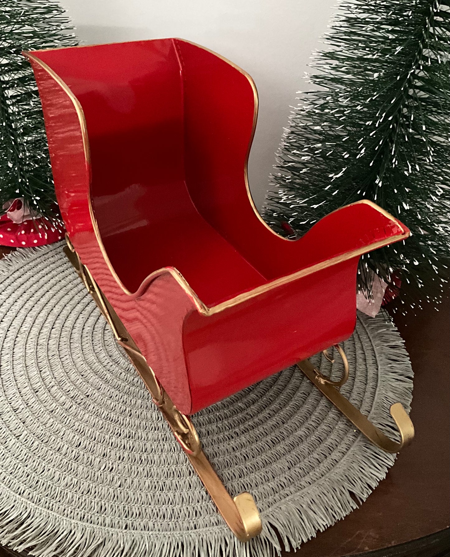 Red Metal Sleigh