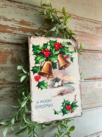 Merry Christmas Bell Sign