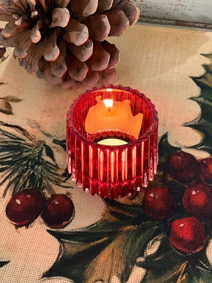 Red Glass Tealight