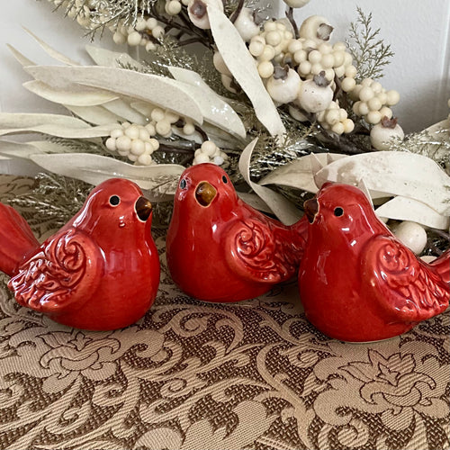 Three Red Bird Set