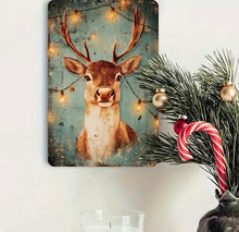 Load image into Gallery viewer, Deer Tin Sign Teal