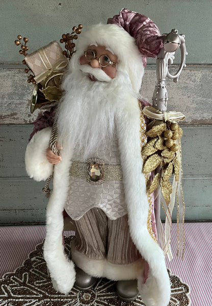 Mauve Gold Musical Santa