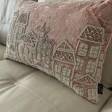 Load image into Gallery viewer, Pink Silver Beaded Pillow