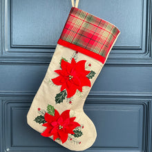 Load image into Gallery viewer, Stocking with Red Poinsettias