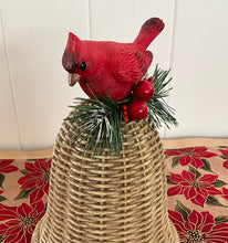 Load image into Gallery viewer, Cardinal Bird on Wicker Bell