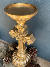 Load image into Gallery viewer, Gold Cross Candlestick