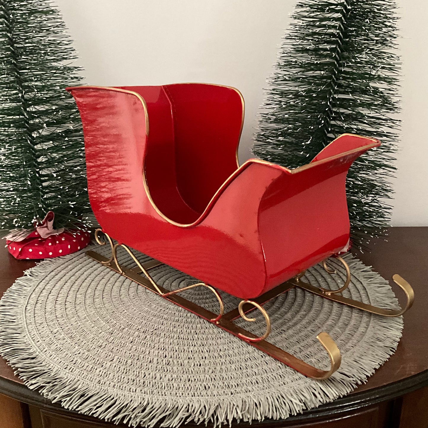 Red Metal Sleigh