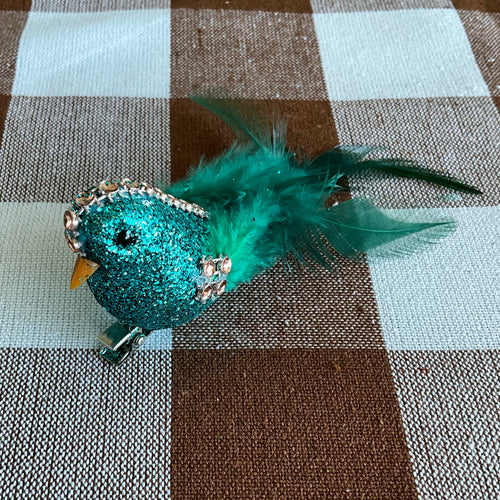 Teal Glitter Bird