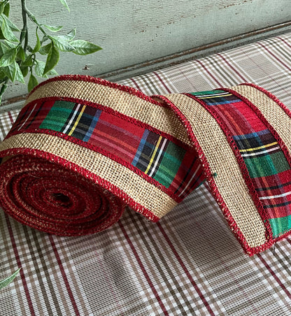 Hessian Tartan Ribbon