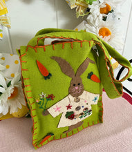 Load image into Gallery viewer, Green Felt Bunny Bag