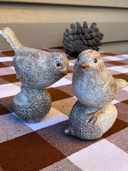 Small Birds on Acorns