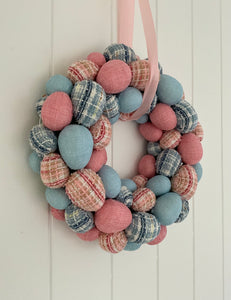 Easter Wreath Tweed Eggs