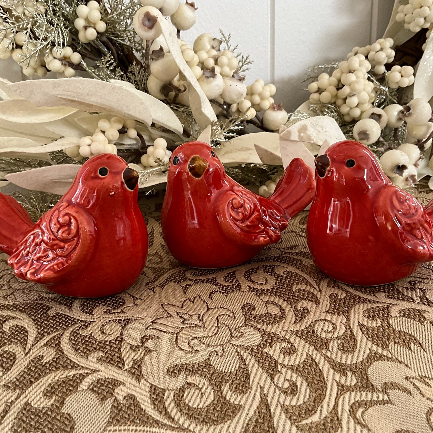 Three Red Bird Set