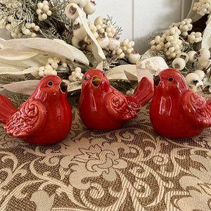 Three Red Bird Set