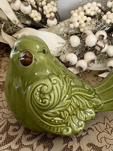 Lime Green Ceramic Bird