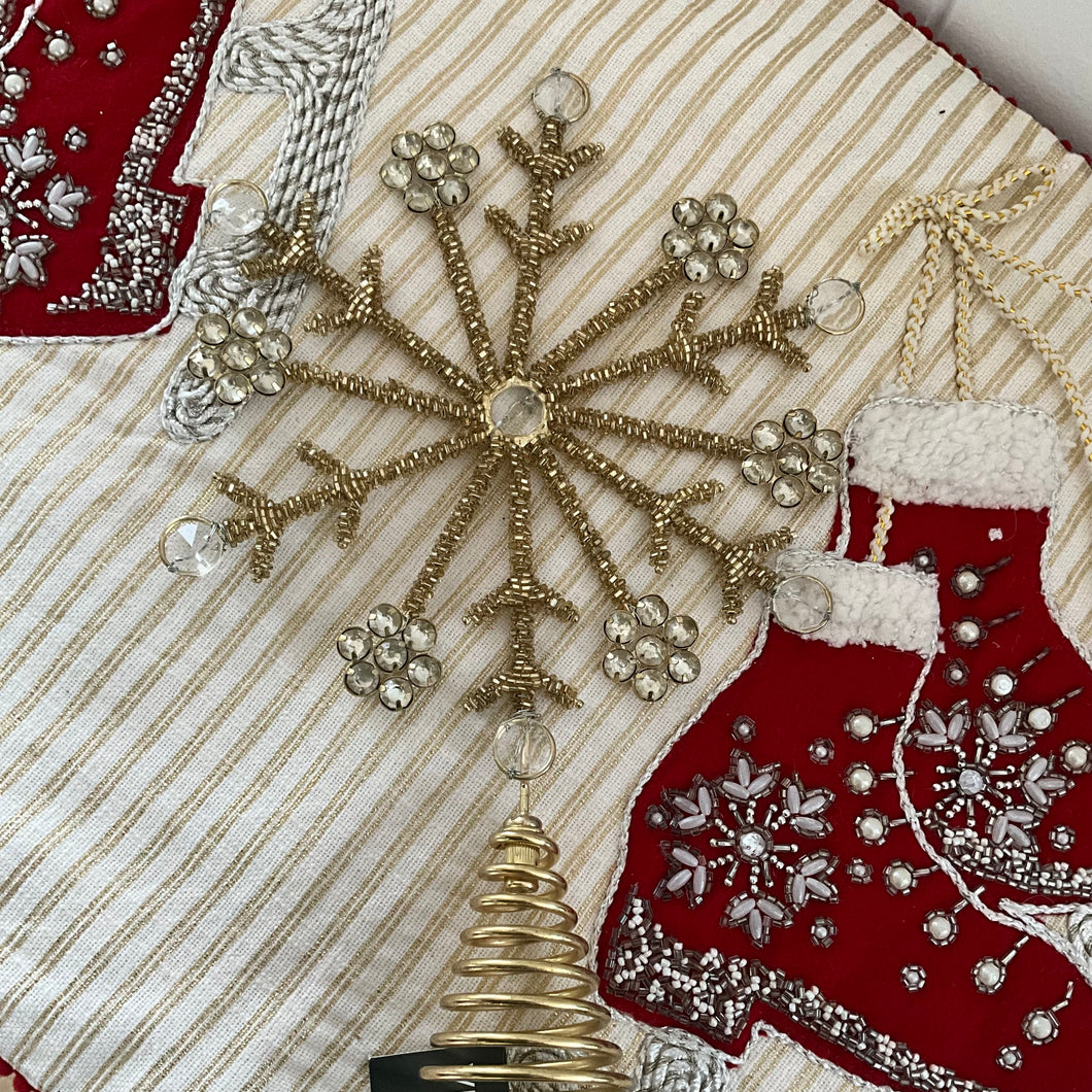 Gold Beaded Tree Topper