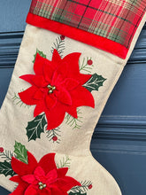 Load image into Gallery viewer, Stocking with Red Poinsettias