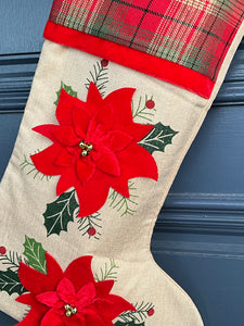 Stocking with Red Poinsettias