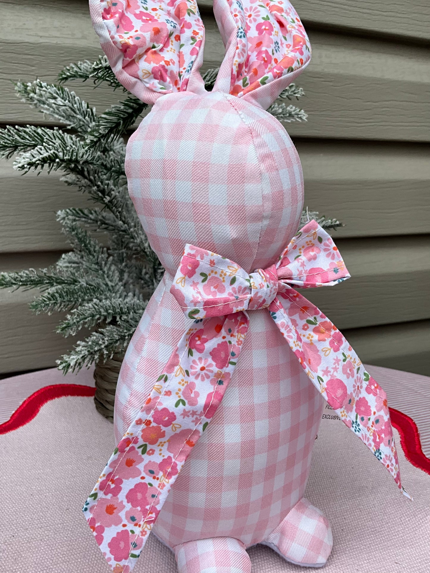Pink Gingham Bunny