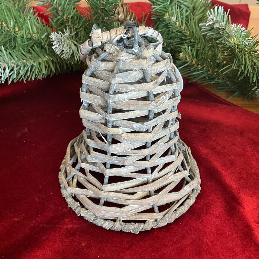 Grey Wicker Bell Small